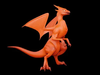 Lowpoly Rigged Flying Dragon Low-poly 3D model