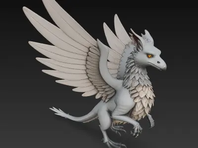 Griffin Realistic 3D Model Basic - Low Poly Realistic Low-poly 3D model