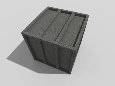 low poly metal crate Low-poly 3D model