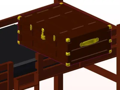 triple bunkbeds and furniture Free 3D model