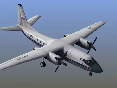 An-24 Coke LD1 Low-poly 3D model
