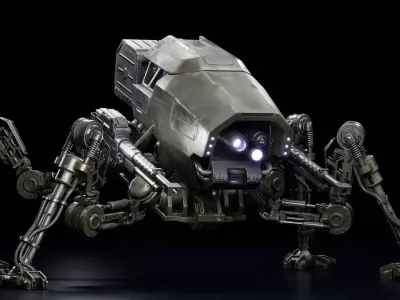 Robot Spider Low-poly 3D model