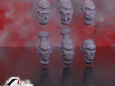 Cabal Legion Head and weapon bit Lot 3D Model Collection