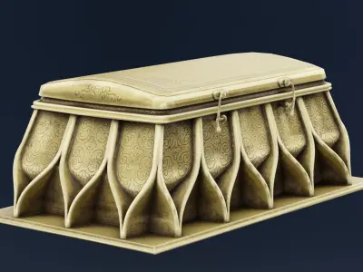 Closed Treasure Box Low-poly 3D model