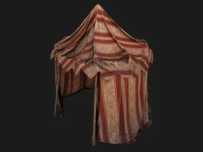 Medieval Fair Tent Market Stall Low-poly 3D model
