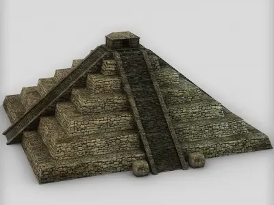 Ancient stone pyramid Low-poly 3D model