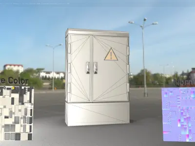 Electrical Distribution Cabinet 51 Low-poly 3D model