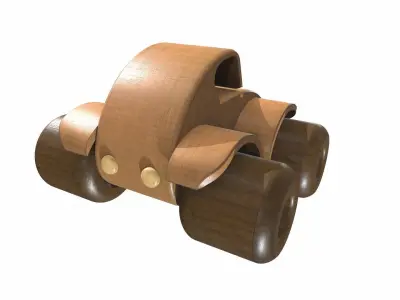 Wooden car toy 1 Free 3D model