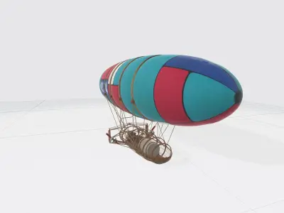 An Airship design with sketchup Low-poly 3D model