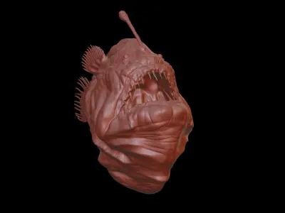 Angler Fish - 3D Sculpted Miniature Free 3D print model
