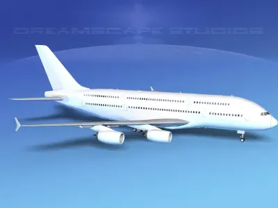 Airbus A380-800 Unmarked 3D model