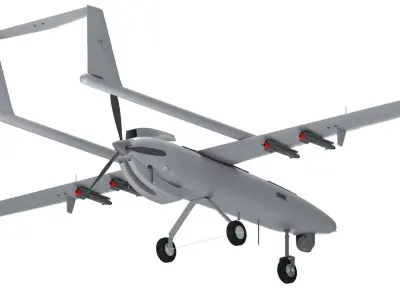 Iranian Drone Mohajer-6 Grey 3D model