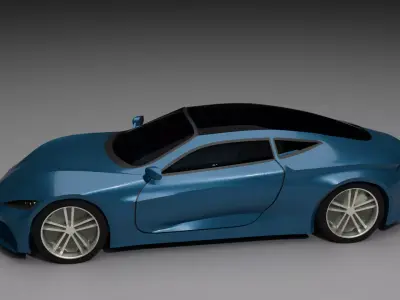High Poly Car Game ready Sports Vehicle FBX OBJ STL 3D model