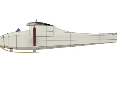 Schneider GRUNAU BABY IIb RC vintage glider wingspan 2000mm 3D print model