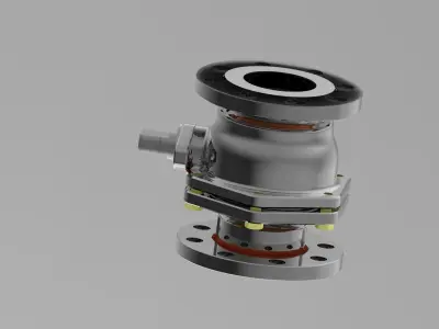 Stainless Steel Flange Ball Valve 3D model