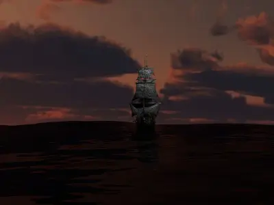 Black Pearl ship 3D model