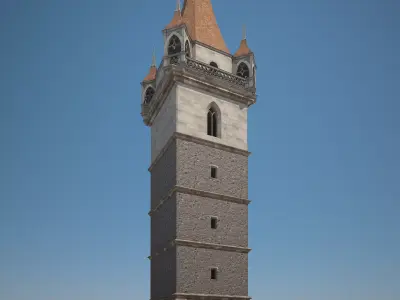 Belfry clock tower 3D model