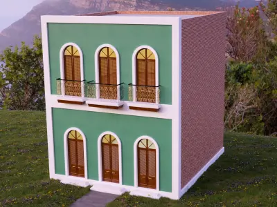 Old San Juan Town house 2 3D model