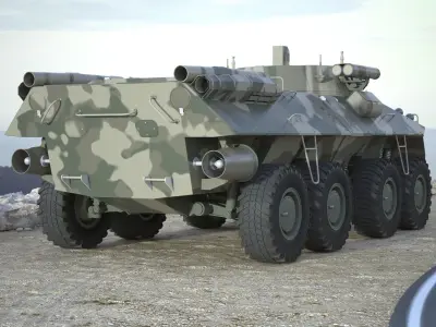 Armoured Transporter BTR 90 RIGGED Low-poly 3D model