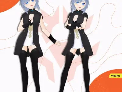 VRM FUTURISTIC PRIEST WARRIOR DEMON MILITARY UNIFORM FANTASY 3D model