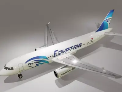 Egyptair airbus a320-232 low poly 3D Model  Low-poly 3D model