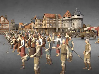 medieval city low-poly 3D model purchase