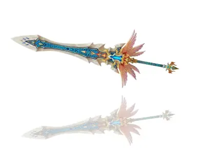 Angel Big Sword Low-poly 3D model