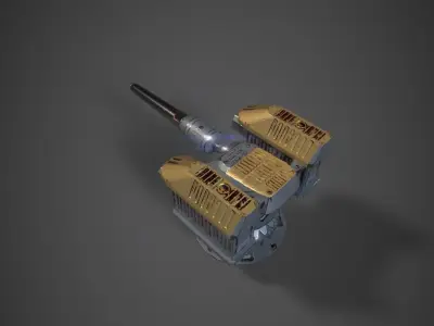 LASER WEAPON SYSTEM Low-poly 3D model