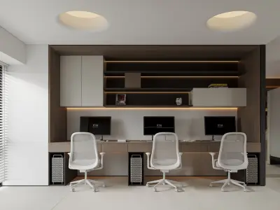  Office interior scene 03 3D model