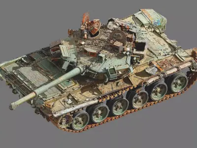 T90A destroyed 3D model