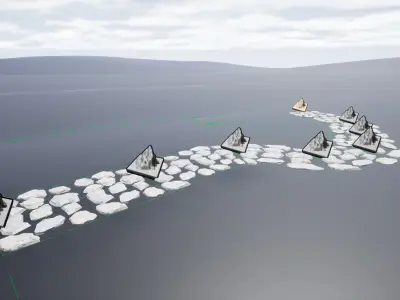 Low poly stone path Free low-poly 3D model