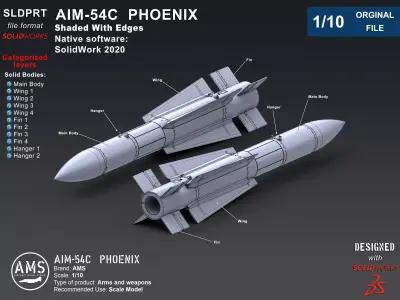 AIM-54C Phoenix - Orginal File 3D model