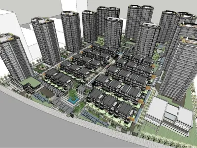 office building Commercial streets 3D model