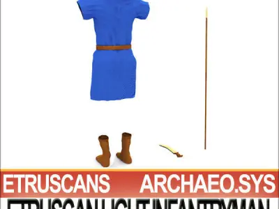 Etruscan Light Infantryman Props Poser Daz 3D model