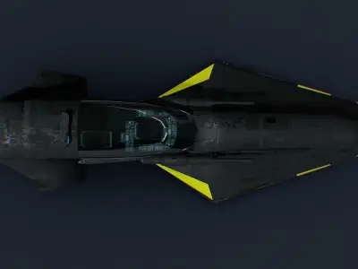 Futuristic Sci-Fi Police Airplane Space Ship 3D model