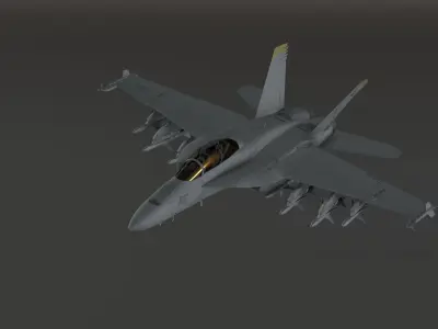 FA18 SUPER GRIPPEN Fighter plane - Photorealistic Low-poly 3D model