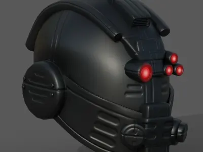 Helmet scifi fantasy futuristic military combat  Low-poly 3D model