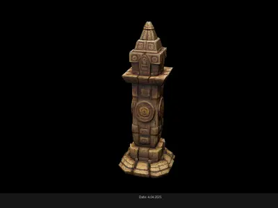 Low Poly Stylized Totem 2 AI Low-poly 3D model