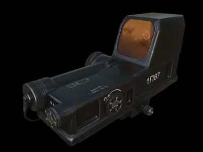 Soviet Weapon Optics Set 1-3 Low-poly 3D model