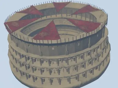 Colosseum leaning tower of pisa Low-poly 3D model