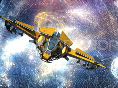 Space Jet Fighter Low-poly 3D model