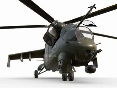 Mil MI-24D Hind Polish Air Force CGI Ready Low-poly 3D model