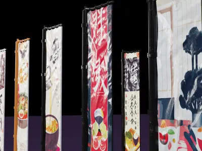 35 Japanese Style Restaurant Signs and Posters Texture