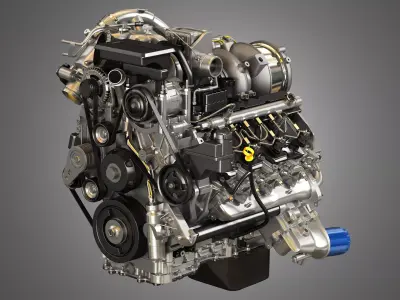 L5P Engine - V8 Turbo Diesel Engine 3D model