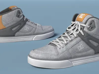 DC Casual Skate Sneakers Light Gray 3D model