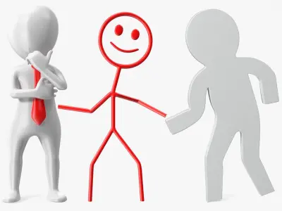Stickman Rigged Collection for Maya 3D model