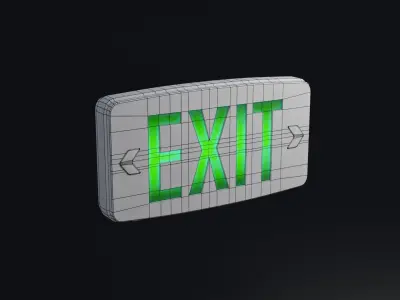 Exit Sign 4K and 2K Low-poly 3D model