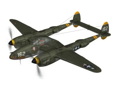 Lockheed P-38 Lightning - Skidoo 3D model