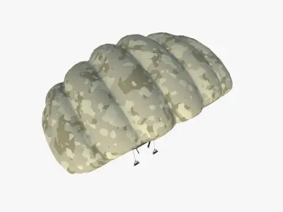 Parachute A08 Desert Camouflage - Character Accessories Design Low-poly 3D model