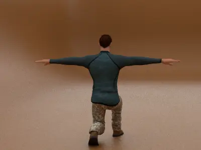 laos Game Male Fighter Low-poly 3D model